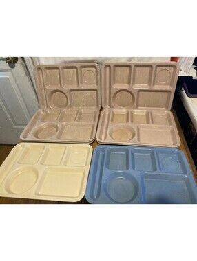 Texas Ware compartment lunch trays mixed solid colors Lot of 10 Vintage